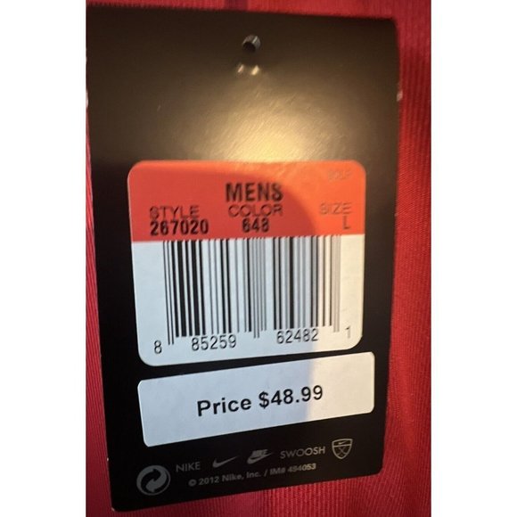 Nike Golf Shirt Polo Red Dri Fit Short Sleeve Mens Size Large  NWT - Picture 4 of 9